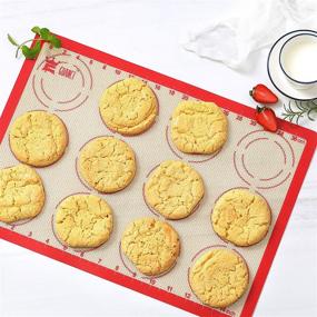 img 2 attached to 🥐 Набор из 6 антипригарных силиконовых ковриков для выпечки, материал класса GUANCI, пищевой, многоразовый, подходит для пиццы, макаронов, печенья, выпечки и булочек.