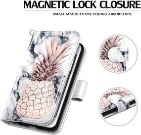 img 1 attached to 🍍 Dailylux iPod Touch 5 / 6 / 7th Generation Case with Card Slots, PU Leather Flip Wallet Stand Cover and Magnetic Clasp for Apple iPod Touch 5, 6, 7 (Marble Pineapple Design)