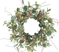 🎄 20" artificial eucalyptus xmas wreath - festive front door & wall decoration логотип