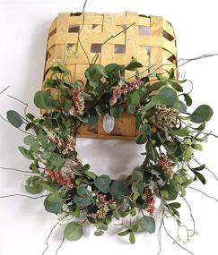 img 2 attached to 🎄 20" Artificial Eucalyptus Xmas Wreath - Festive Front Door & Wall Decoration