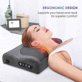 img 3 attached to Advanced Shiatsu Massage Pillow with Heat for Ultimate Comfort and Pain Relief - Back, Neck, Shoulder, Leg, and Foot Massager with Flexible Massage Nodes - Perfect Gifts for Mom and Dad