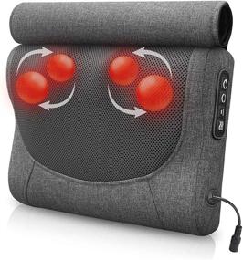 img 4 attached to Advanced Shiatsu Massage Pillow with Heat for Ultimate Comfort and Pain Relief - Back, Neck, Shoulder, Leg, and Foot Massager with Flexible Massage Nodes - Perfect Gifts for Mom and Dad