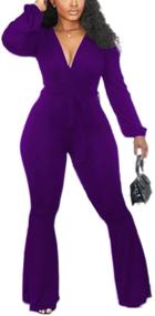 img 4 attached to 👗 Stylish OLUOLIN Flared Jumpsuits & Rompers for Women – Chic Clothing Options!