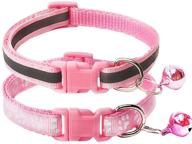 🐱 chborchicen 2-pack footprint &amp; reflective cat collar with bell – adjustable and durable polyester collar for cats & dogs, ideal for use with seatbelts logo