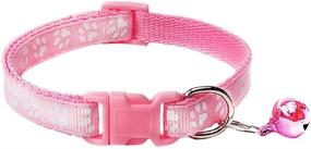 img 1 attached to 🐱 CHBORCHICEN 2-Pack Footprint &amp; Reflective Cat Collar with Bell – Adjustable and Durable Polyester Collar for Cats & Dogs, Ideal for Use with Seatbelts