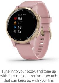 img 2 attached to 🌟 Garmin Vivoactive 4S GPS умный часы с музыкой, мониторингом энергии тела, анимированными тренировками и многое другое - светло-золотой с розовым ремешком.