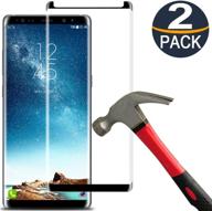 премиум [2 штуки] защитное стекло для экрана samsung galaxy note 8 - дружелюбное к чехлу, анти-пузырьковое, 3d изогнутое, полное покрытие, твердость 9h, hd прозрачность. логотип