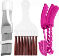 🔧 set of 3 air conditioner condenser fin comb/cleaning brush, coil cleaner whisk brush with window blinds brush dust cleaner for refrigerator evaporator radiator logo