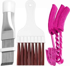 img 4 attached to 🔧 Set of 3 Air Conditioner Condenser Fin Comb/Cleaning Brush, Coil Cleaner Whisk Brush with Window Blinds Brush Dust Cleaner for Refrigerator Evaporator Radiator