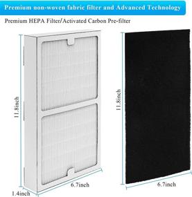 img 3 attached to 🌬️ IAP-10-200 and IAP-10-280 Air Purifier Filter Replacement for Idylis Air Purifiers - 2 Pack: Includes 2 HEPA Filter + 2 Carbon Filter - IAF-H-100C Compatible