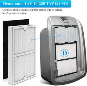 img 1 attached to 🌬️ IAP-10-200 and IAP-10-280 Air Purifier Filter Replacement for Idylis Air Purifiers - 2 Pack: Includes 2 HEPA Filter + 2 Carbon Filter - IAF-H-100C Compatible