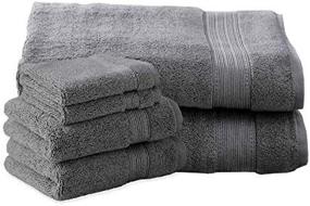 img 3 attached to Charisma Soft Bath Sheet Towels Bundle - 6 Piece Set: 2 Luxury Bath Sheets, 2 Hand Towels & 2 Washcloths - Quality, Ultra Soft Towels in Dark Grey