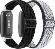 【2pack】 эластичный ремешок для часов, совместимый с fitbit luxe логотип