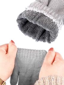 img 2 attached to Вязаные детские варежки для девочек - аксессуары для холодной погоды - растяжимые материалы.