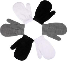 img 1 attached to Knitted Toddler Mittens for Girls' Cold Weather Accessories - Stretch Supplies