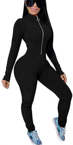 img 2 attached to 👗 Stunning and Versatile XXTAXN Women's Bodycon Jumpsuit Rompers: Ultimate Women's Clothing