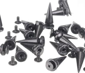 img 2 attached to 🌳 RUBYCA 25MM 100 Sets Large Metal Tree Spikes and Studs for DIY Leather-Craft in Black Gunmetal – Enhance Your Creations!