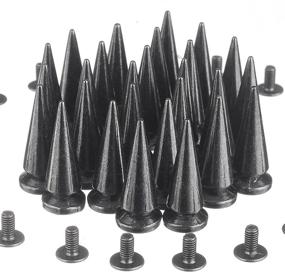 img 4 attached to 🌳 RUBYCA 25MM 100 Sets Large Metal Tree Spikes and Studs for DIY Leather-Craft in Black Gunmetal – Enhance Your Creations!