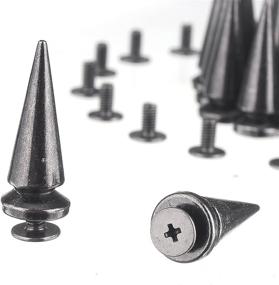 img 3 attached to 🌳 RUBYCA 25MM 100 Sets Large Metal Tree Spikes and Studs for DIY Leather-Craft in Black Gunmetal – Enhance Your Creations!