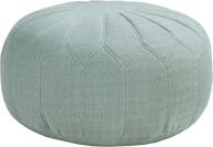 large round floor pillow pouf ottoman with soft fabric, polystyrene beads fill - seafoam foot stool - 1 piece mid-century modern floral design oversized beanbag by madison park kelsey логотип