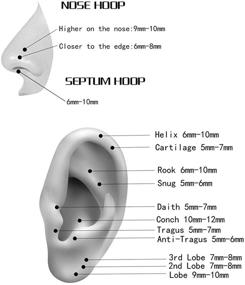 img 1 attached to 🧡 Hypoallergenic OrangeLove Surgical Steel Nose Rings in Various Gauges: 20G, 18G, 16G, 14G, 12G, 10G, 8G. Perfect for Septum, Lip, Helix, Rook, and Cartilage Piercings. Hinged Segment Ring for Easy Application and Removal.