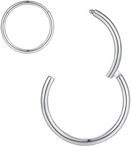 img 4 attached to 🧡 Hypoallergenic OrangeLove Surgical Steel Nose Rings in Various Gauges: 20G, 18G, 16G, 14G, 12G, 10G, 8G. Perfect for Septum, Lip, Helix, Rook, and Cartilage Piercings. Hinged Segment Ring for Easy Application and Removal.