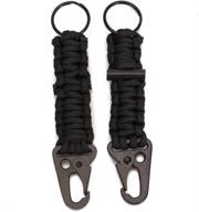 ultimate survival keychain: ekloen 2 pack paracord carabiner lanyard with firestarter логотип