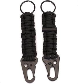 img 4 attached to Ultimate Survival Keychain: EKLOEN 2 Pack Paracord Carabiner Lanyard with Firestarter