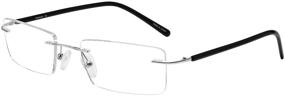 img 3 attached to 👓 Blue Light Blocking Glasses: Lightweight Rimless Rectangle Computer Gaming Eyewear for Unisex. Blocks Blue Ray, Reduces Glare, and Eases Eye Fatigue and Strain