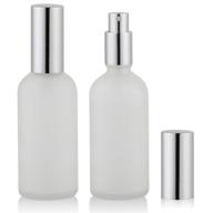 2-pack empty fine mist spray bottles - 3.4oz frosted glass, perfume atomizer logo