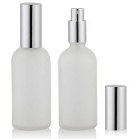 img 4 attached to 2-Pack Empty Fine Mist Spray Bottles - 3.4oz Frosted Glass, Perfume Atomizer