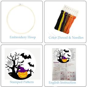 img 3 attached to 🎃 Unlock Your Creativity with Louise Maelys Halloween Embroidery Kit - Perfect for Beginner Cross-Stitch DIY Crafts, featuring Pumpkins and Bats for Adults