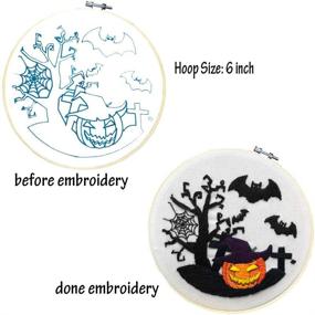 img 2 attached to 🎃 Unlock Your Creativity with Louise Maelys Halloween Embroidery Kit - Perfect for Beginner Cross-Stitch DIY Crafts, featuring Pumpkins and Bats for Adults