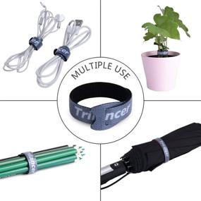 img 2 attached to 🔗 Trilancer Reusable Cable Ties, Adjustable Fastener Straps, Cord Wraps, Cable Organizers, Hook and Loop, 8 Inches, 4 Colors, 50 PCS