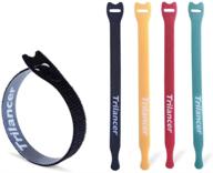 🔗 trilancer reusable cable ties, adjustable fastener straps, cord wraps, cable organizers, hook and loop, 8 inches, 4 colors, 50 pcs logo