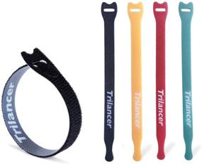 img 4 attached to 🔗 Trilancer Reusable Cable Ties, Adjustable Fastener Straps, Cord Wraps, Cable Organizers, Hook and Loop, 8 Inches, 4 Colors, 50 PCS