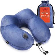 🌍 travel pillow: ultimate neck and chin support for traveling - urophylla inflatable neck pillow for airplanes with adjustable size and firmness, luxuriously comfortable velvet cover, washable & compact bag logo