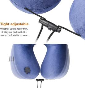 img 2 attached to 🌍 Travel Pillow: Ultimate Neck and Chin Support for Traveling - UROPHYLLA Inflatable Neck Pillow for Airplanes with Adjustable Size and Firmness, Luxuriously Comfortable Velvet Cover, Washable & Compact Bag