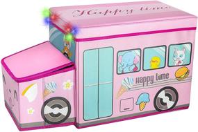 img 1 attached to 📚 KAP Декоративный детский контейнер для хранения: световой игрушечный ящик с LED-подсветкой для девочек - идеально подходит для книг, игрушек и мелких игр.