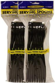 img 1 attached to 18-Pack Heavy Duty Hard Plastic Serving Spoons - 10 Inch, Black - Perfect for Parties