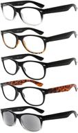 eyekepper 5-pack spring hinges 80's reading glasses: embrace retro style with sunshine readers logo