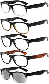 img 4 attached to Eyekepper 5-Pack Spring Hinges 80's Reading Glasses: Embrace Retro Style with Sunshine Readers
