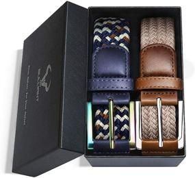 img 3 attached to Woven Stretch Braided Gift Boxed Casual Men's Accessories for Belts