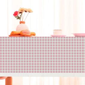 img 1 attached to Joysail Pink Checkered Tablecloth Plastic