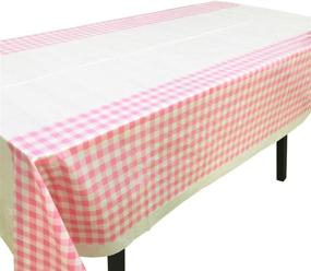 img 4 attached to Joysail Pink Checkered Tablecloth Plastic