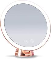 🪞 fancii lana (rose gold) led lighted 10x magnifying makeup mirror - rechargeable, dimmable tri-color lighting, suction vanity & cordless travel bathroom mirror logo