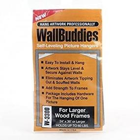 img 1 attached to 🖼️ Enhance Your Décor with Wall Buddies: Set of 3 Hangers for Large Wood Picture Frames