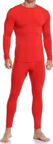 img 4 attached to 🌡️ Coreal Mens Soft Thermal Wear: Cozy Crew Neck Long Johns with Fleece Lining for Optimal Comfort