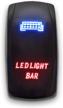 led light bar - blue/red - stark 5-pin laser etched led rocker switch dual light - 20a 12v on/off logo