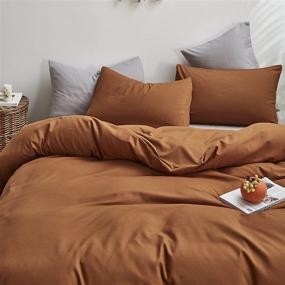 img 1 attached to 🎃 Набор одеял Luxlovery цвета тыквы - размер Queen - комфортный набор постельного белья - размер Full - однотонное оранжевое мягкое одеяло - набор комфортеров цвета сожженного оранжевого, тыквенно-коричневого и пыльно-терракотового с двумя наволочками.